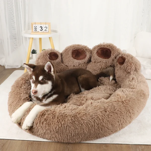 Fluffy Dog Bed Plush Kennel Accessories Pet Products Large Dogs Beds Bedding Sofa Basket Small Mat Cats Big Cushion Puppy Pets - Image 2