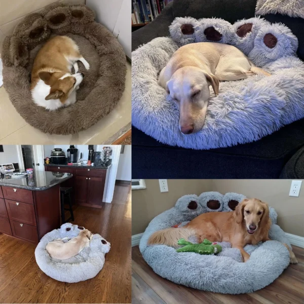 Fluffy Dog Bed Plush Kennel Accessories Pet Products Large Dogs Beds Bedding Sofa Basket Small Mat Cats Big Cushion Puppy Pets - Image 4