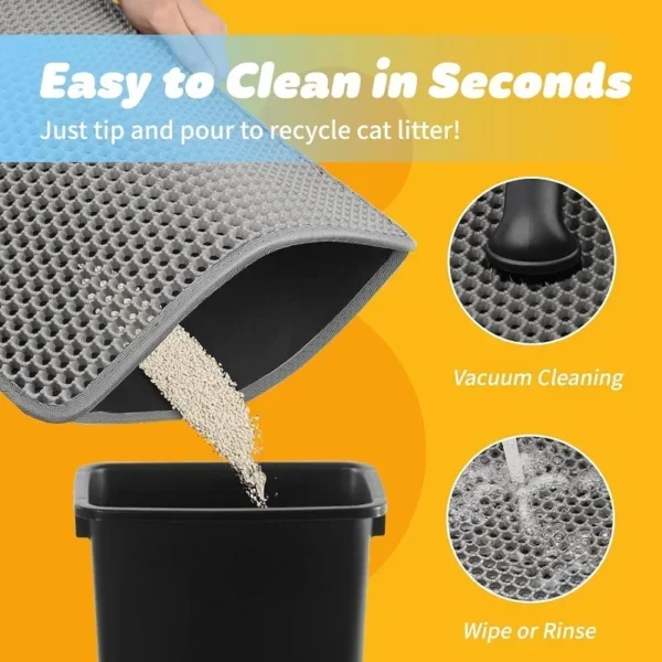 Cat Litter Mat Non Slip Big Pet Litter Box Filter Mat Double Layer Wear Resistant Waterproof Cat Litter Mat Pet Clean Supplies - Image 2