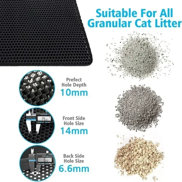 Cat Litter Mat Non Slip Big Pet Litter Box Filter Mat Double Layer Wear Resistant Waterproof Cat Litter Mat Pet Clean Supplies - Image 4