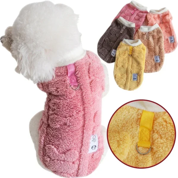 Soft fleece winter pullover sweater for small dogs and kittens, warm and cozy pet apparel ideal for chihuahuas and bulldogs