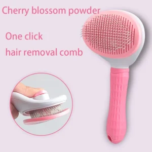 Pet hair remover brush and grooming comb for dogs, cats, puppies, and kittens—perfect for reducing shedding and keeping fur smooth and healthy